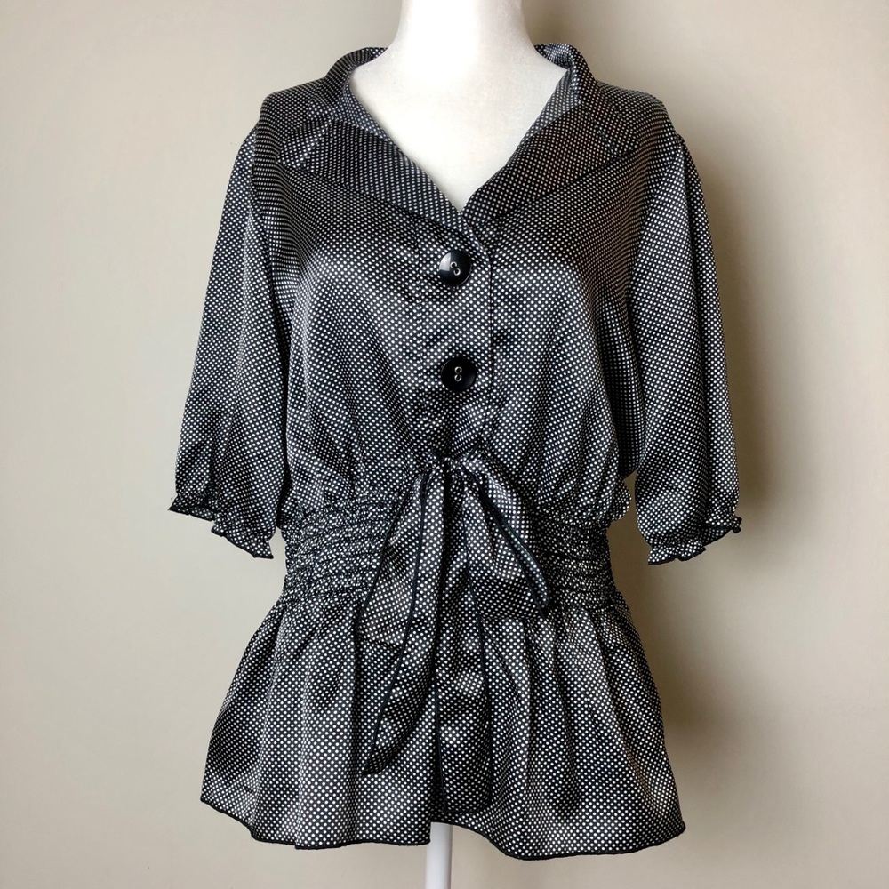 Charlotte Russe Cinched Tie Waist Top